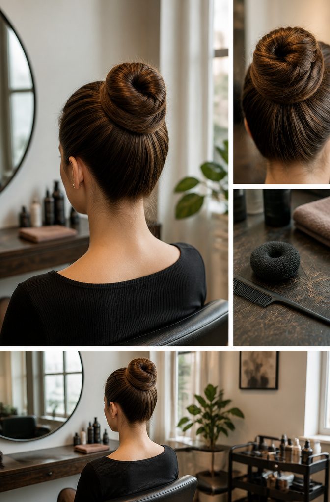 Ballerina bun made from a twisted ponytail