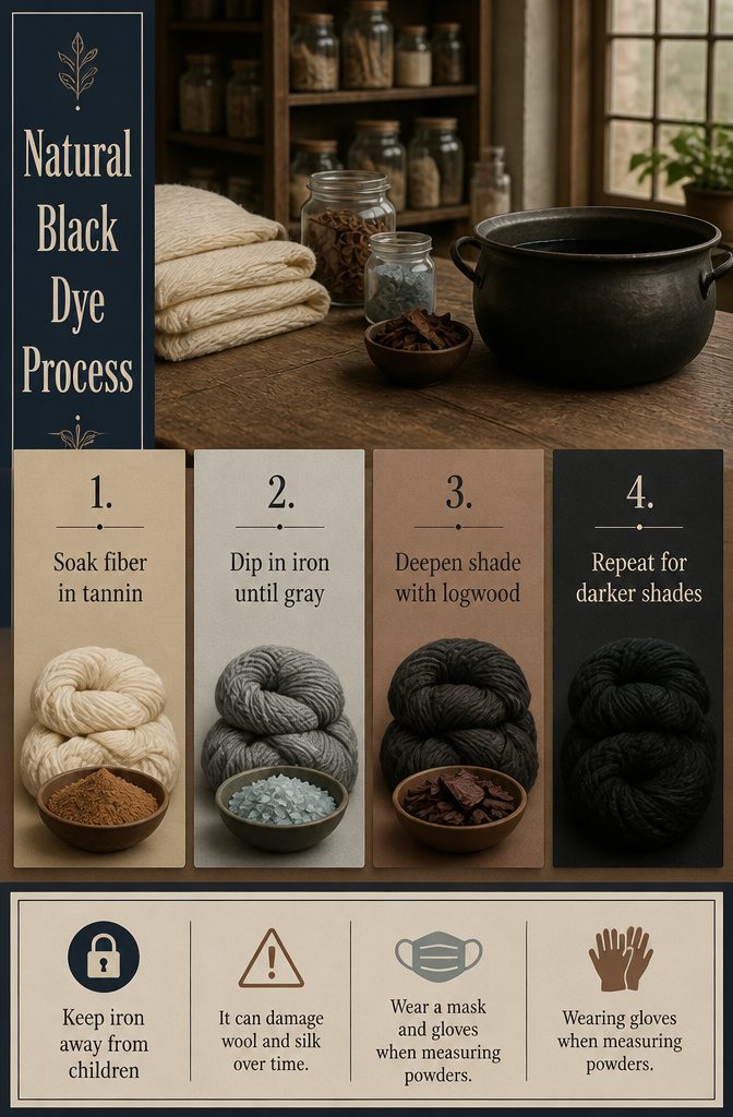 Natural Black Dye Process information graphic