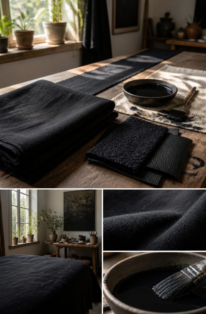 Black dye beside colored Minecraft wool banners beds and leather armor