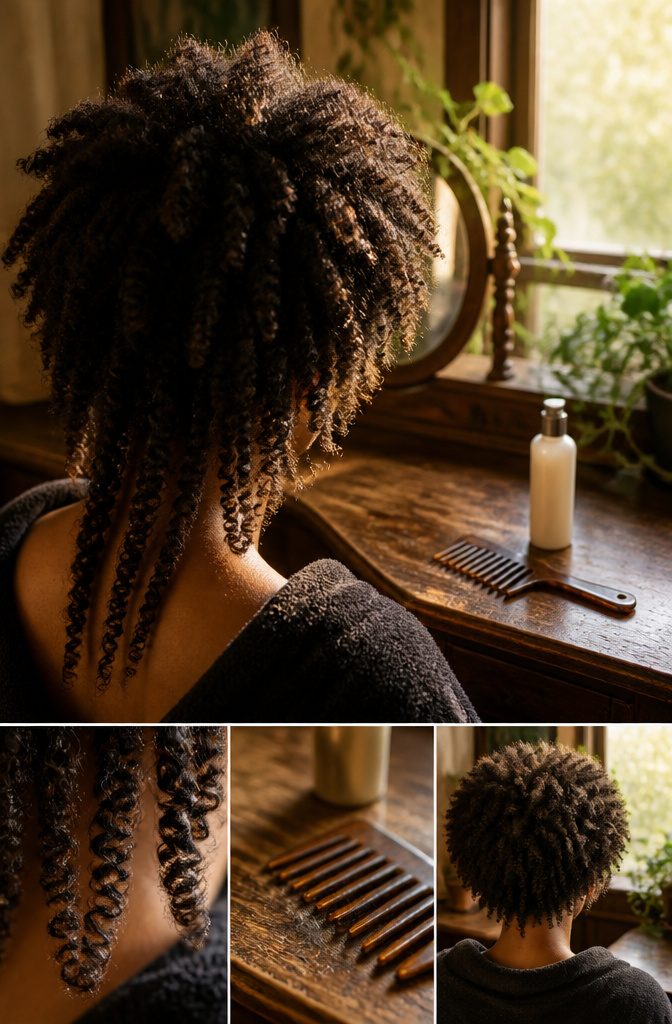 Hair in a photograph illustrating a guide to different hair types