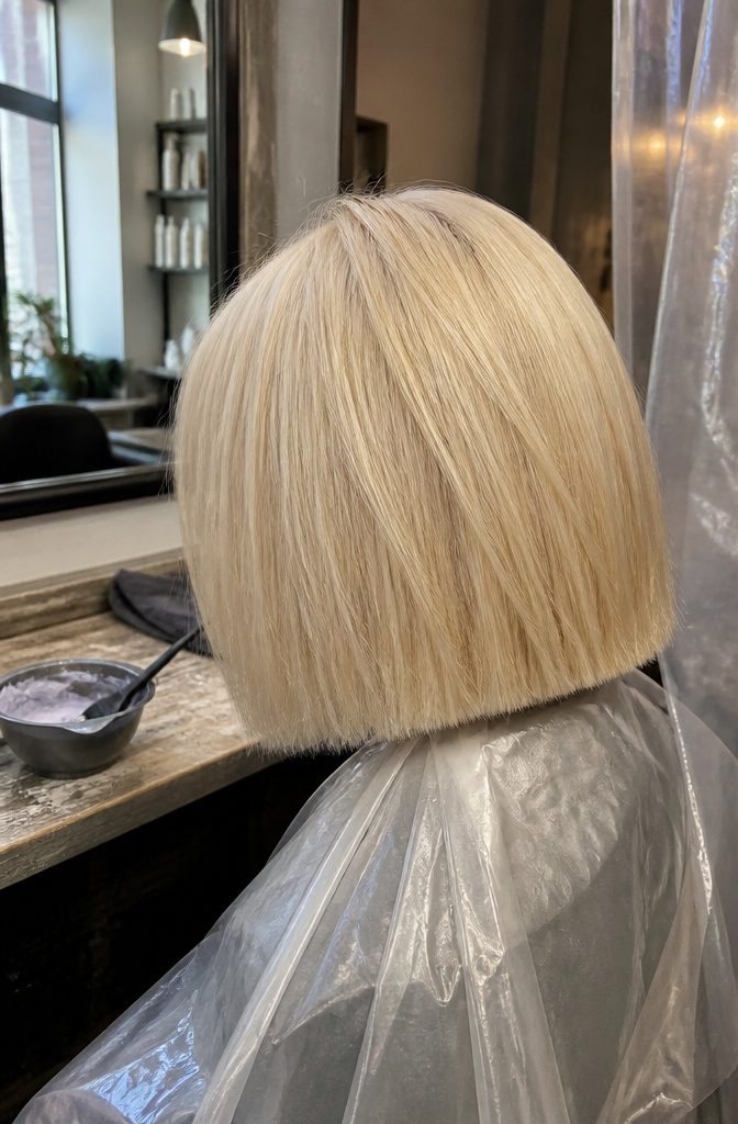 Level 10 blonde hair with a pale yellow cast