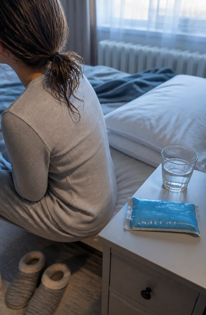 Person with wet hair resting against a pillow