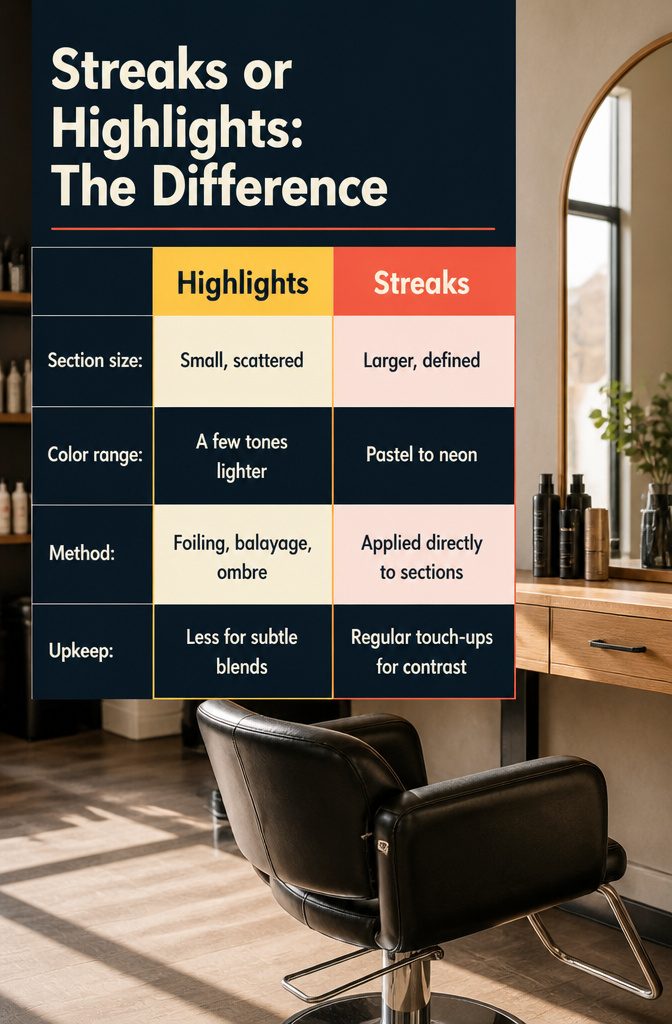 Chart comparing highlight section size color range method and upkeep